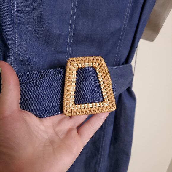 SHOSHANNA Stretch Denim Candelaria Cocktail Party Jean Midi Dress - Picture 4 of 11